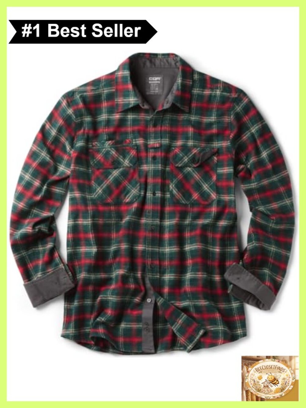 100% Cotton Button Down Flannel Shirt Long Sleeve Plaid Casual Outdoor